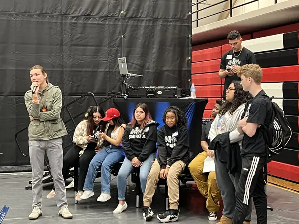 Mentoring circle discussing goals and career options
