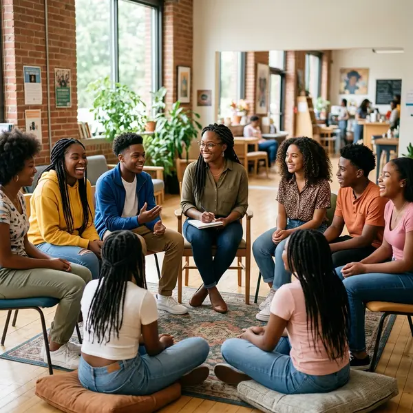 Joyful wellness circle support session